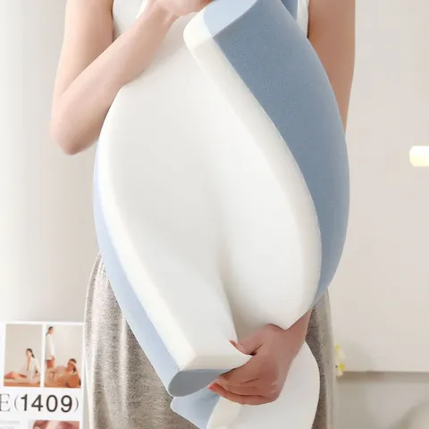 Almohada de Espuma Viscoelástica de Rebote Lento Ergonómica Tracción Cervical Almohada de Soporte para el Cuello para Adultos Dormir