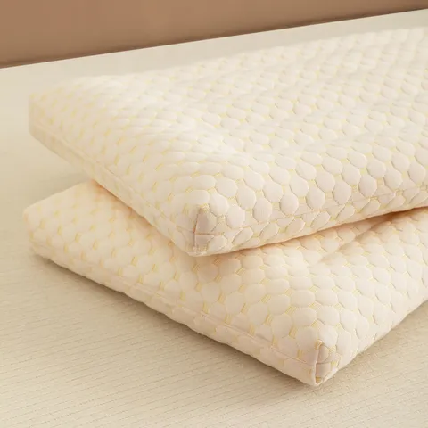 Washable Soybean Fiber Pillow Insert Ergonomic Cervical Protection Honeycomb Quilted Bed Pillow For Home Dorm Adults Kids Comfort Sleeping