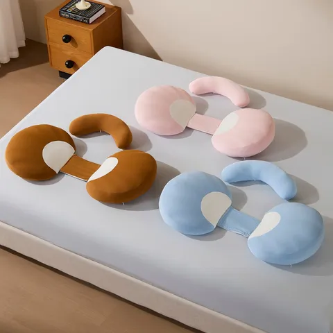 Almohada de Embarazo de Espuma Viscoelástica en Forma de Concha para Soporte de Cintura y Vientre para Dormir de Lado