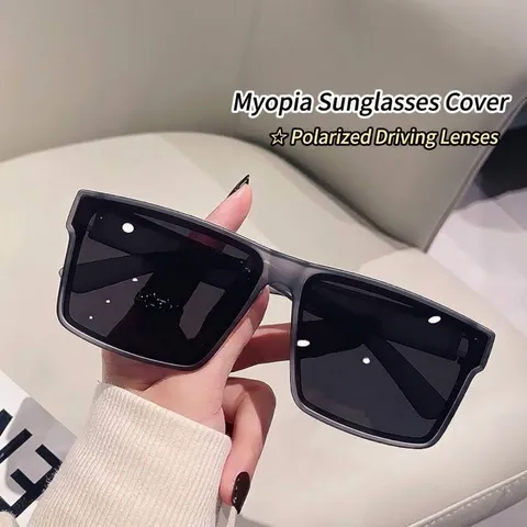 Gafas de Sol Polarizadas para Poner Encima Hombre Mujer Protección UV400 Cuadradas Mate Gafas de Conducción sobre Gafas Graduadas