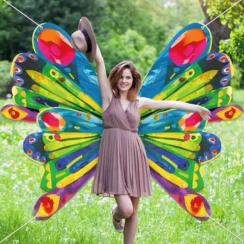 Colorful Butterfly Theme Shaped Backdrop Cloth Children Party Cutout Photo Backdrop Decorative Polyester Printing Banner For Photography Booth Decoration