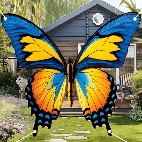 Colorful Butterfly Shape Photography Backdrop Polyester Cloth Irregular Background For Kids Birthday Party Photography Prop Decorative Hanging Banner