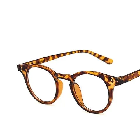 Retro Round Optical Glasses Frame For Women Men Small Frame Korean Fashion Clear Lens Eyeglasses With Metal Stud Decorations