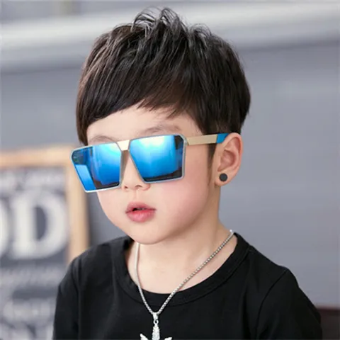 Kinder Quadratische Sonnenbrille UV400 Schutz Mode Großer Rahmen Sonnenschutz Brille Für Jungen Mädchen Outdoor Reise Alltag Brillen