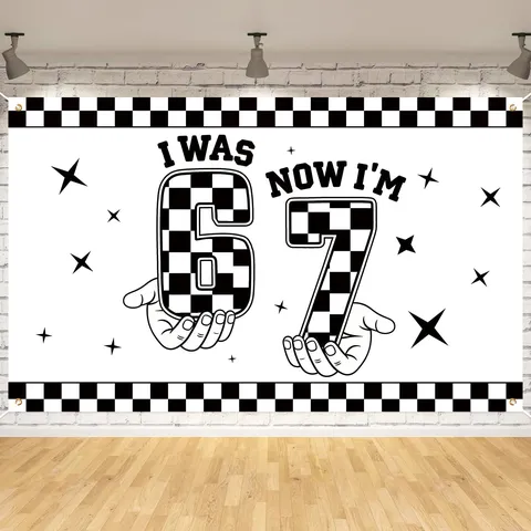 Polyester Birthday Theme Photography Background Cloth Kids Cartoon Number Printed Party Decoration Banner Photo Backdrop Panel