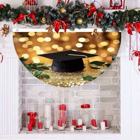 Stendardo da Appendere per Cerimonia Festa Celebrazione Bandiera a Ventaglio Plissettata da Decorazione della Stagione delle Lauree in Poliestere