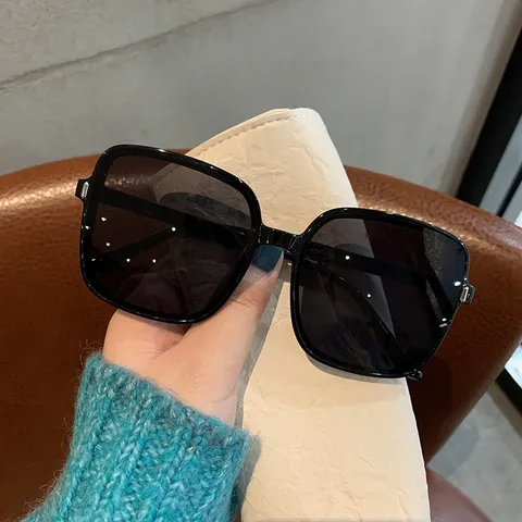 Gafas de Sol Cuadradas de Estilo Coreano para Mujer Moda Tendencia Vintage Montura Grande Gafas de Sol Protección UV