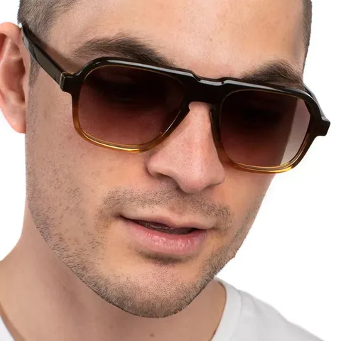 Retro Oversized Square Sunglasses For Men Women Fashion Vintage Pilot Frame UV400 Protection Driving Eyewear Outdoor Travel