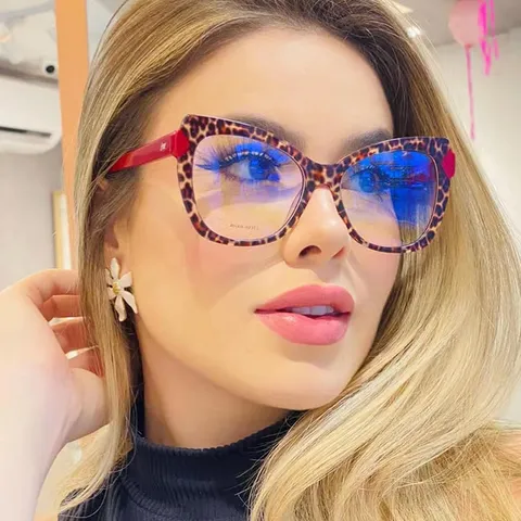 Fashion Katzenauge Blaulichtfilter Brillengestell Für Damen TR90 PC Material Europäischer Stil Retro Übergroße Brillen