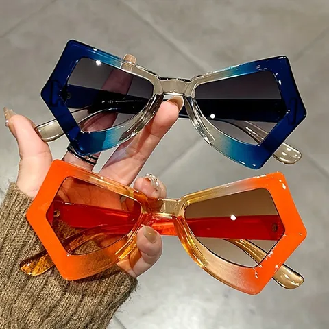 Montura de Gafas de Mariposa Vintage Anti Luz Azul para Mujer Oversized Geométrica Irregular Gafas Lentes Claras Montura Óptica