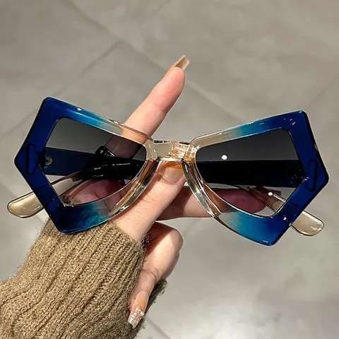 Montura de Gafas de Mariposa Vintage Anti Luz Azul para Mujer Oversized Geométrica Irregular Gafas Lentes Claras Montura Óptica