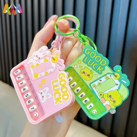 Creative Mini Piano Keychain Light Up Handheld Musical Electronic Organ Keyboard Toy Cute Cartoon Bag Pendant Keyring Charm Gift