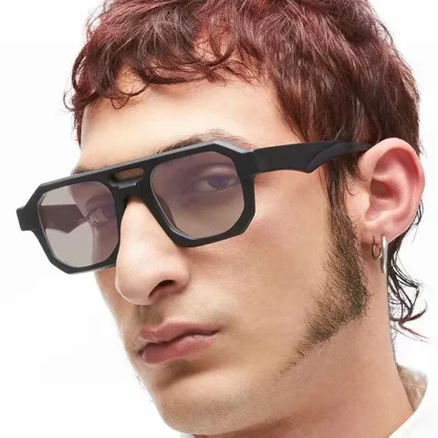 Vintage Doppelsteg Aviator Sonnenbrille Für Herren Damen Kunststoffrahmen UV400 Schutz Lässige Outdoor Brille Mode Brille