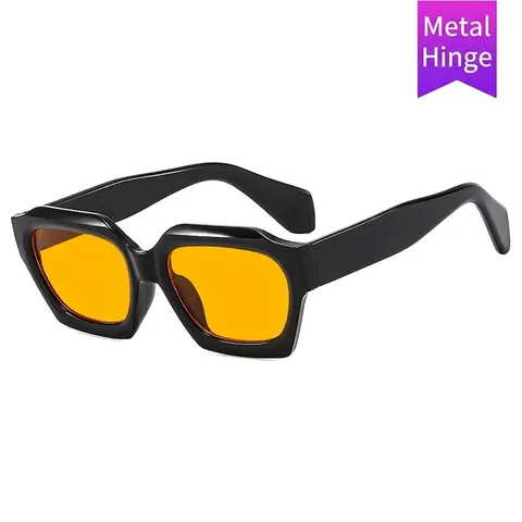 Fashion Square Frame Sunglasses For Women Men UV400 Protection Metal Hinge Retro Thick Frame Street Wear Sun Glasses