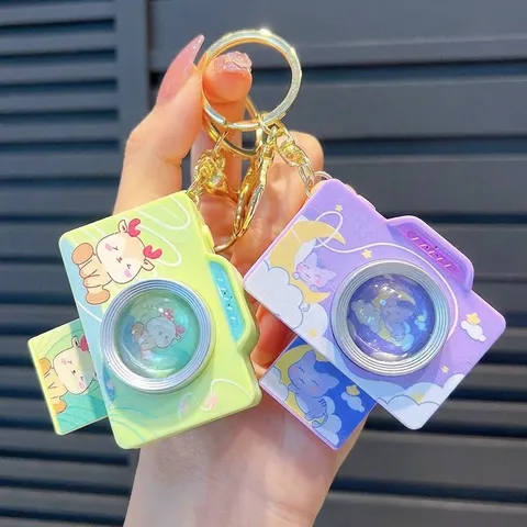Cartoon Camera Keychain With Light And Sound Sound Effects Polaroid Style Bag Hanging Children Toy School Bag Charm Gift