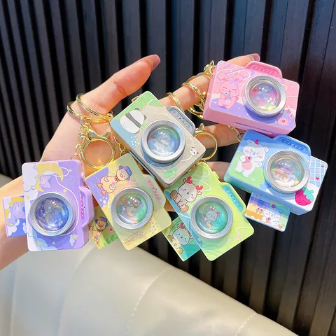 Cartoon Camera Keychain With Light And Sound Sound Effects Polaroid Style Bag Hanging Children Toy School Bag Charm Gift