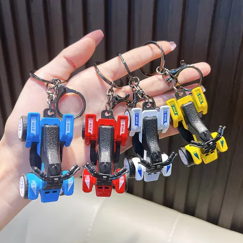 Mini Simulation ATV Beach Motorcycle Keychain ABS Plastic Model Wild Printed Car Key Ring Backpack Pendant Boys Gift