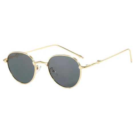 Small Round Metal Frame Sunglasses For Women 2024 Retro Minimalist Alloy Sun Glasses With UV400 Protection Fashion Eyewear