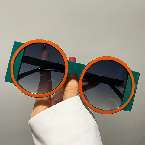 Fashion Oversized Geometric Sunglasses For Men Women Hip Hop Y2K Streetwear Contrast PC Frame AC Lens UV400 Sun Glasses Party Eyewear