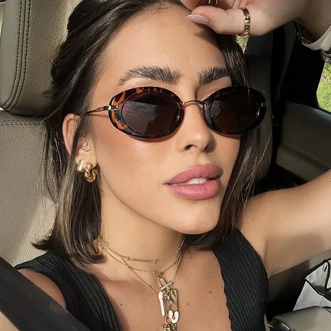 Retro Ovaler Rahmen Sonnenbrille Für Damen Herren Vintage Mode UV400 Schutz Metallbügel Brillen Für Reisen Foto Requisiten
