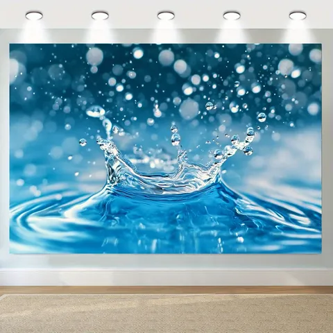 Sfondo Fotografico in Tessuto Pongee Tema Chiaro Spruzzo d'Acqua Tappezzeria da Interno Venatura del Legno Stringa di Luci Arredamento Sfondo Parete Tessuto per Studio Fotografico Casa Soggiorno