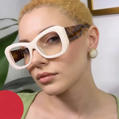 Montura de Gafas Cuadradas Gruesas Retro Anti Luz Azul para Mujeres Hombres Moda Vintage Lentes Transparentes Gafas Ópticas Street Style