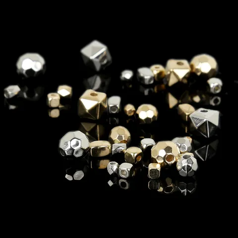 Plastic CCB Electroplated Loose Spacer Beads Geometric Disc Round Ball Square Beads Bulk Pack For DIY Handmade Bracelet Necklace Craft Making Jewelry Accessories