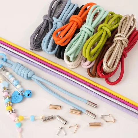 6mm Round Faux Leather Cord Sewn PU Rope For DIY Jewelry Making Phone Chain Materials Minimalist Accessories Craft Cord 1 Meter