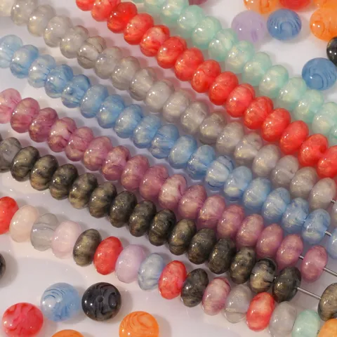 Perles Vrac Rondelle En Résine Motif Marbré Espaceurs Abacus Géométriques Pour Bricolage Bracelet Collier Fabrication De Bijoux Artisanat