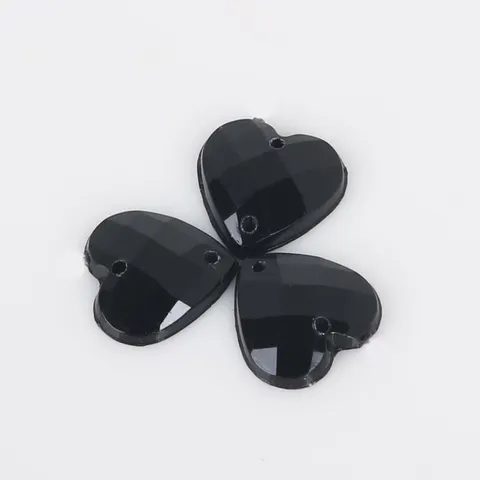 Acrylic Heart Sew On Rhinestones Multi Faceted Double Hole Flatback Acrylic Gemstones For DIY Clothing Accessories Embellishment