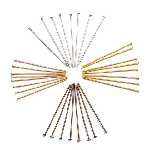 Iron Head Pins For Jewelry Making Metal T-Pins For DIY Earrings Bracelets Findings Beads Connectors Flat Head Pins Accessory