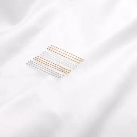 Electroplated Metal Headpins For DIY Jewelry Making Beading Earring Findings Accessories Various Lengths Flat Head T Pins