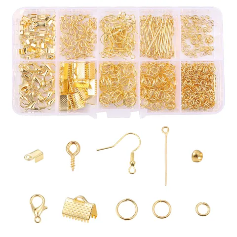 DIY Schmuckherstellung Zubehör Set Legierung Schmuckzubehör Mit Karabinerverschlüssen Offenen Ringen Ohrhaken Nadeln Schmuckherstellung Zubehör