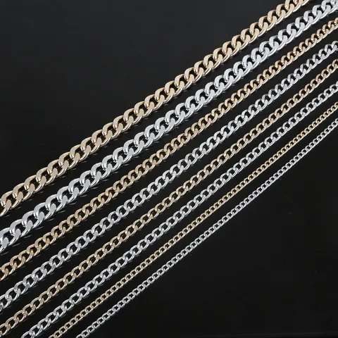 Aluminum Curb Chain For DIY Jewelry Making Keychain Pendant Ornament Electroplated Metallic Texture Edgy Style Jewelry Findings Accessory