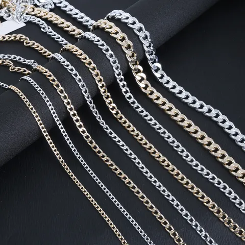 DIY Metal Bag Chain Replacement Detachable Crossbody Shoulder Bag Strap Aluminum Curb Twisted O-Chain Handbag Hardware Accessories