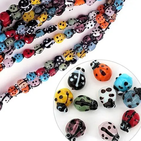 Handmade Lampwork Glass Beads Evil Eye Mushroom Chili Ladybug Loose Beads For DIY Bracelet Necklace Jewelry Making Accessory
