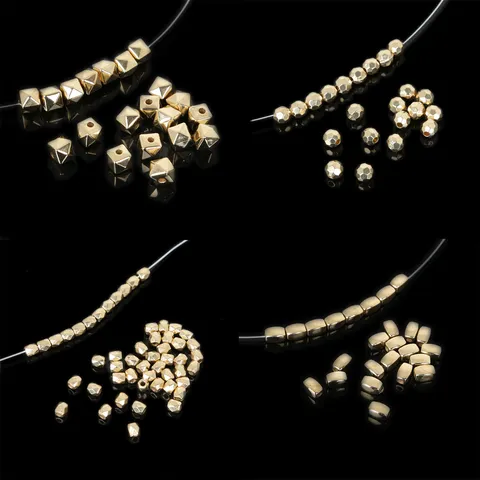 Plastic CCB Electroplated Loose Spacer Beads Geometric Disc Round Ball Square Beads Bulk Pack For DIY Handmade Bracelet Necklace Craft Making Jewelry Accessories