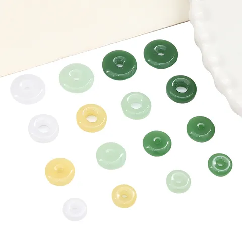 Glass Imitation Jade Ping An Kou Donut Beads DIY Jewelry Crafting Supplies For Earrings Bracelet Necklace Making Accessory