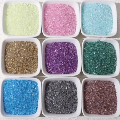 Colorful AB Iridescent Glass Crushed Stone For DIY Craft Shaker Bottle Filling Photo Frame Decor Multi Color Glass Fragments
