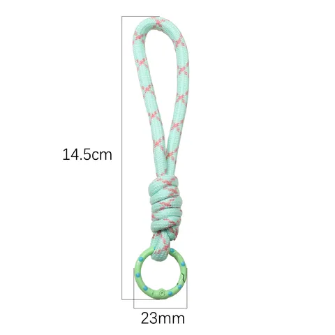 Polyester Handgewebte Geknotete Handy Lanyard Bunte Macaron Tasche Anhänger Geometrische Kreis Schnalle DIY Schlüsselanhänger Zubehör Damen Süßer Anhänger
