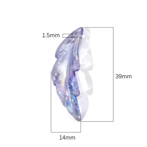Colgantes de Pluma Acrílica Coloridos Galvanizados AB para Joyería DIY Funda de Teléfono Llaveros Accesorios de Joyería