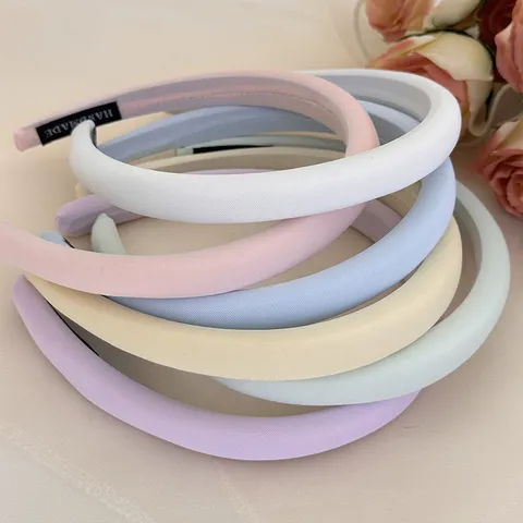 Chic Minimalistisch Einfarbig Gepolstert Stirnband Für Damen Bonbonfarben Stoff Haarreif Täglich Gesichtswaschen Haarschmuck