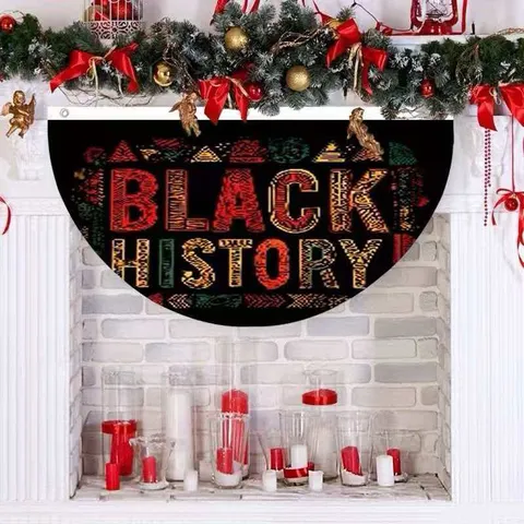 Black History Month Fan Shaped Bunting Flag Polyester Printed Cultural Heritage Banner For Home Outdoor Decorative Bunting