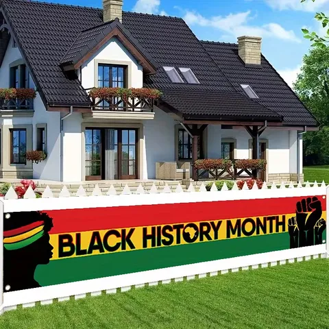 Banner zum Black History Month Pan-Afrikanisches Polyester-Banner Celebration Outdoor Yard Dekoration Hochauflösender Druck