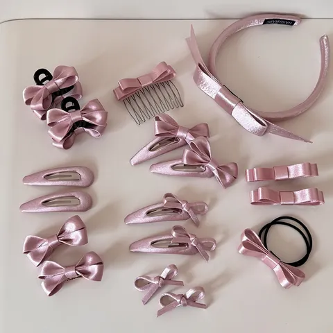 Balletcore Style Pink Ribbon Bow Hair Clip Sweet Princess Handmade Accessory For Women Girls Versatile Daily Hairwear