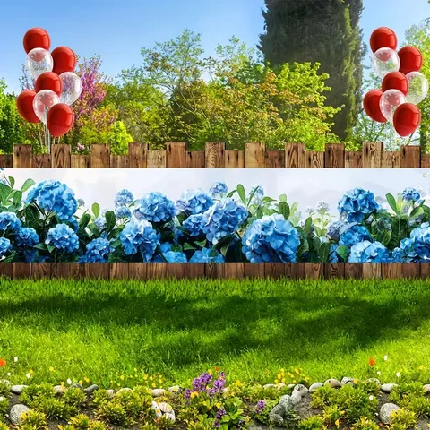 Blaue Hortensie Garten Banner Outdoor Dekorative Blumen Flagge Mit Ösen Pongee Polyester Banner Für Hof Terrasse Party Dekoration