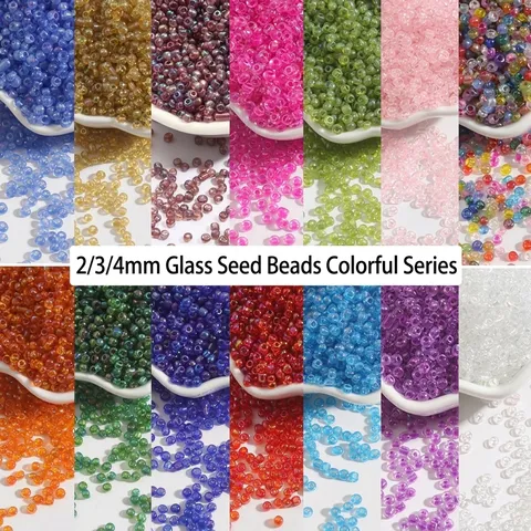 Perles de Rocaille en Verre Irisé DIY pour la Fabrication de Bijoux Accessoires de Point de Croix Fait Main Perles en Verre AB