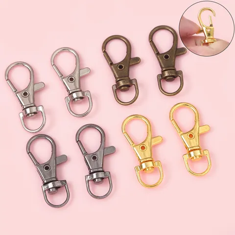 Vintage Alloy Lobster Clasp Swivel Trigger Clips For DIY Keychain Making Jewelry Findings Antique Bronze Gold Silver Hook Accessories