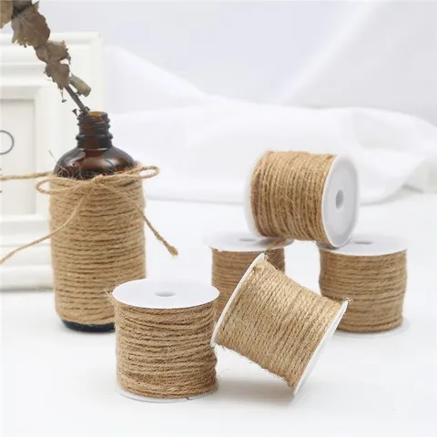 Natural Vintage Jute Twine For DIY Crafts Handmade Hemp Rope Spool For Photo Hanging Gift Wrapping Flower Pot Decoration Rustic Braided Cord