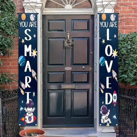 Astronaut Ruimte Thema Deurbanners Je Wordt Geliefd Smart Inspirerende Slogan Hangende Borden Voor Ruimte Feest Huis Decoratie